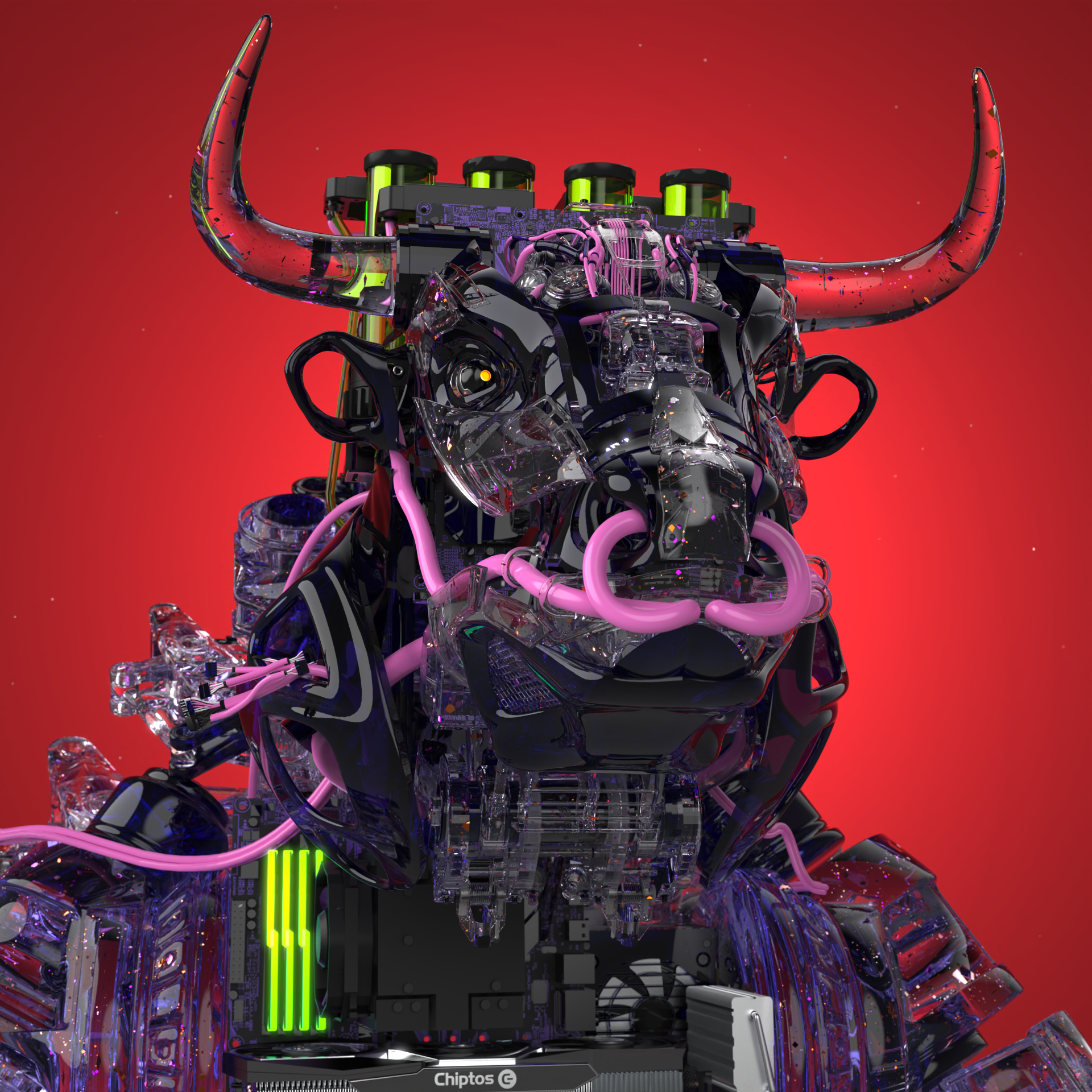 Chiptos X Bull Robot Taurus PC Aesthetic Robot PFP Robot Profile ...