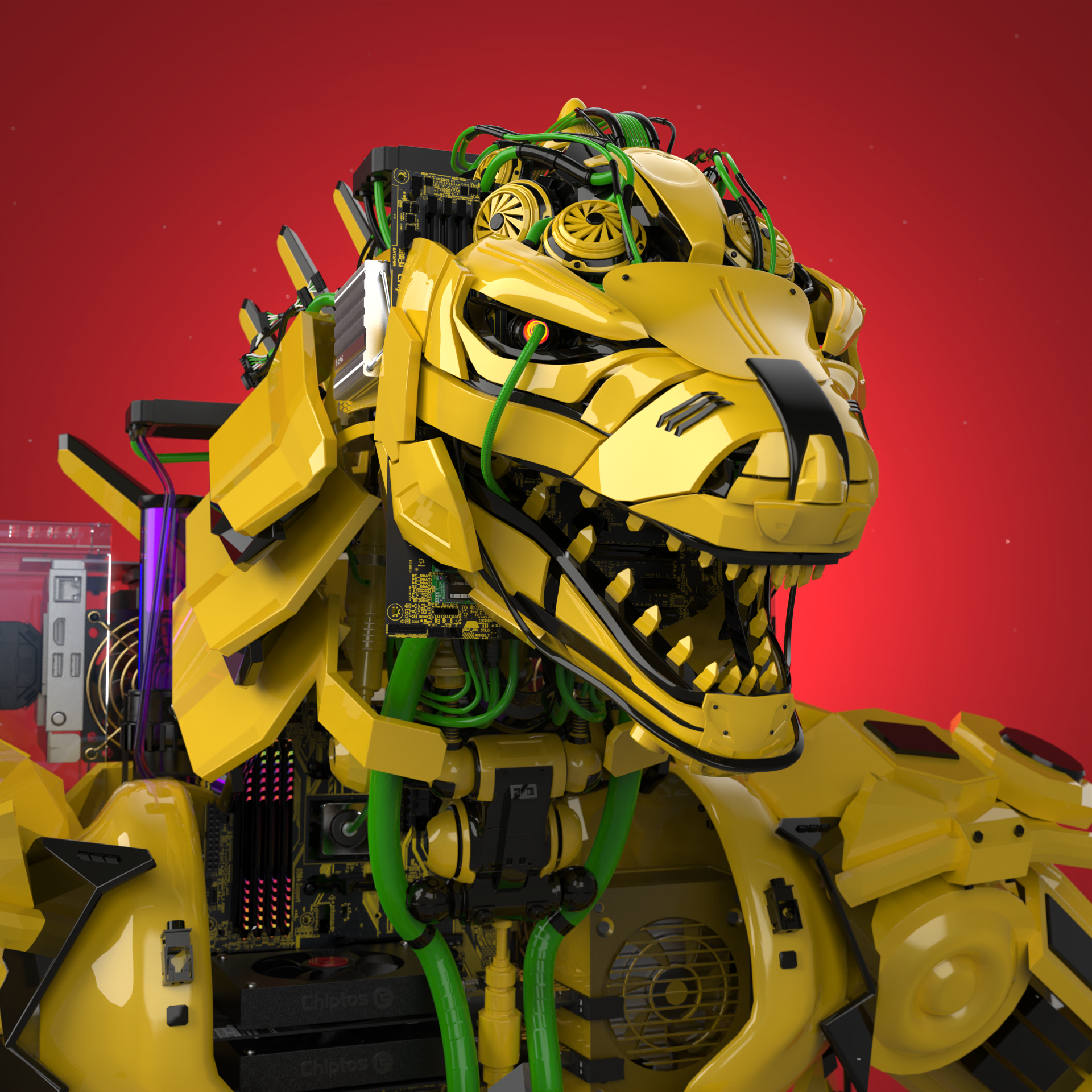 Chiptos X Zilla Robot Mechagodzilla Godzilla Aesthetic Robot PFP Robot ...