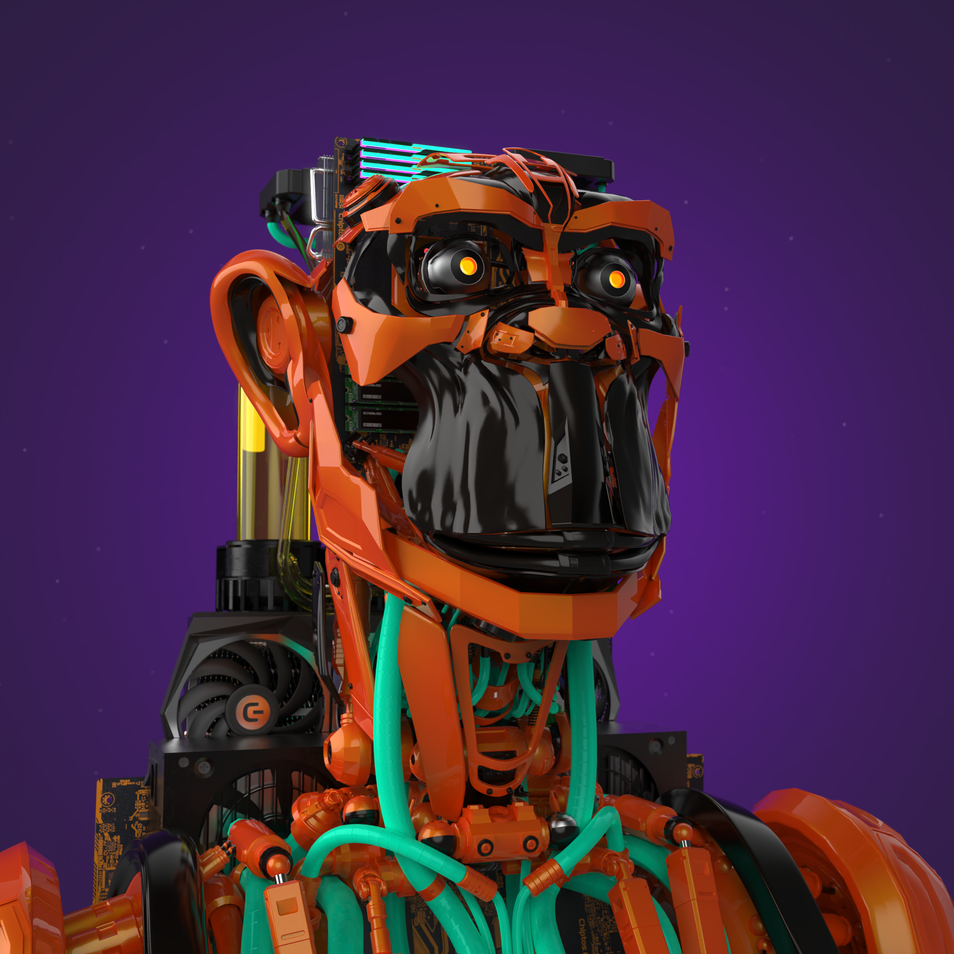 Chiptos X Scifi NFT Ape Chimp Computer Part Cool Robot PFP by chiptos