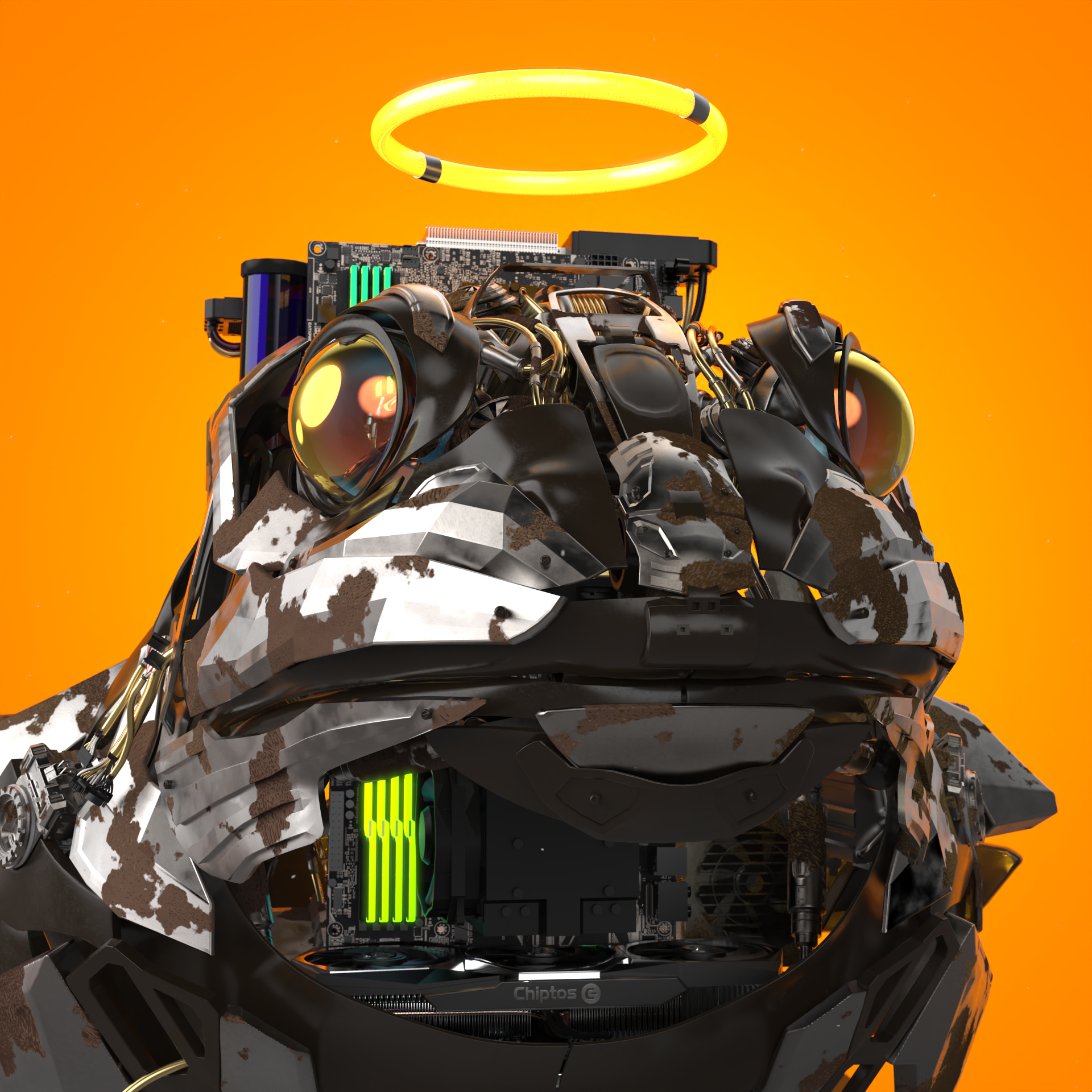 Chiptos X Scifi NFT Frog Toad Computer Part Robot Cool Robot PFP by chiptos