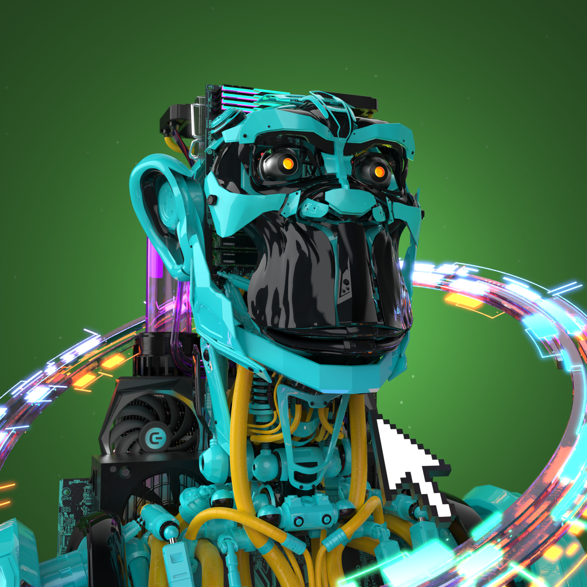 Chiptos X Scifi NFT Ape Chimp Computer Part Robot Cool Robot PFP by chiptos