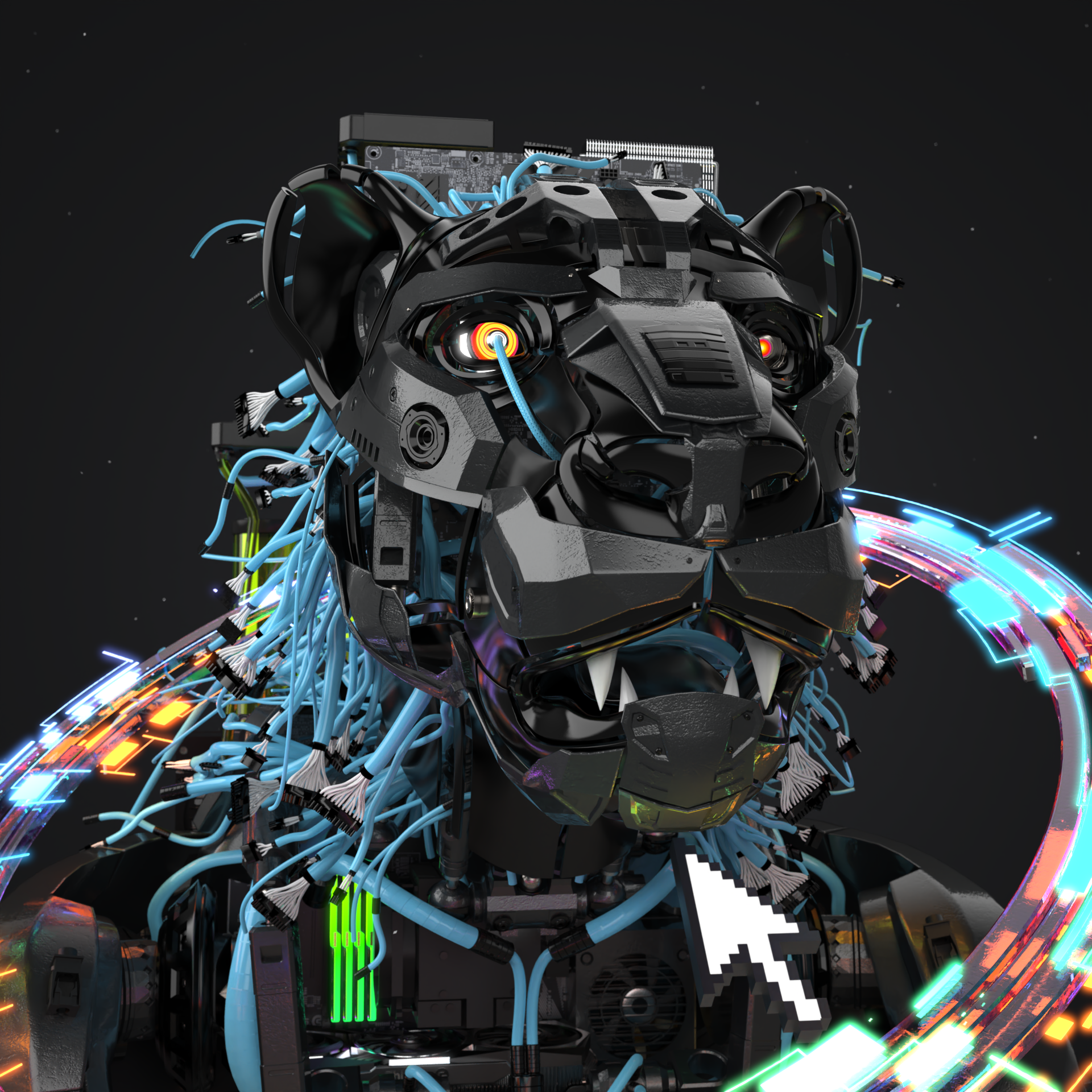 Chiptos X Scifi NFT Lion Computer Part Robot Cool Robot PFP by chiptos