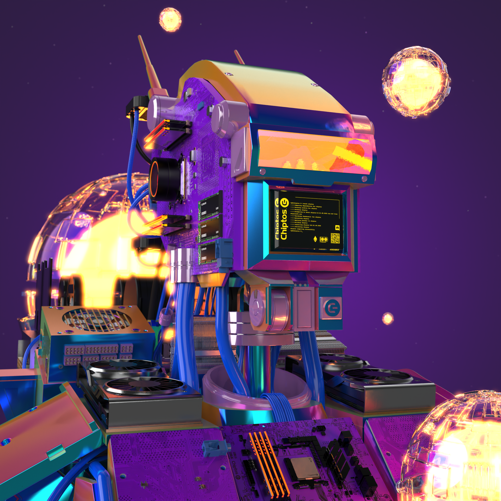 Chiptos X Scifi NFT Droid Computer Part Robot Cool Robot PFP by chiptos