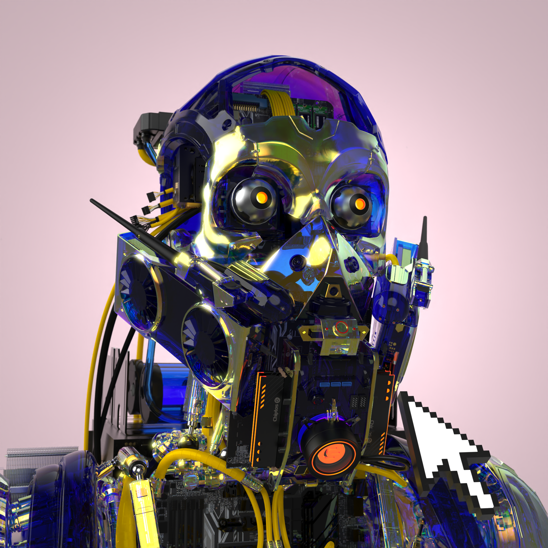 Chiptos X Scifi NFT Pyro Gas Mask Computer Part Robot Cool Robot PFP by ...