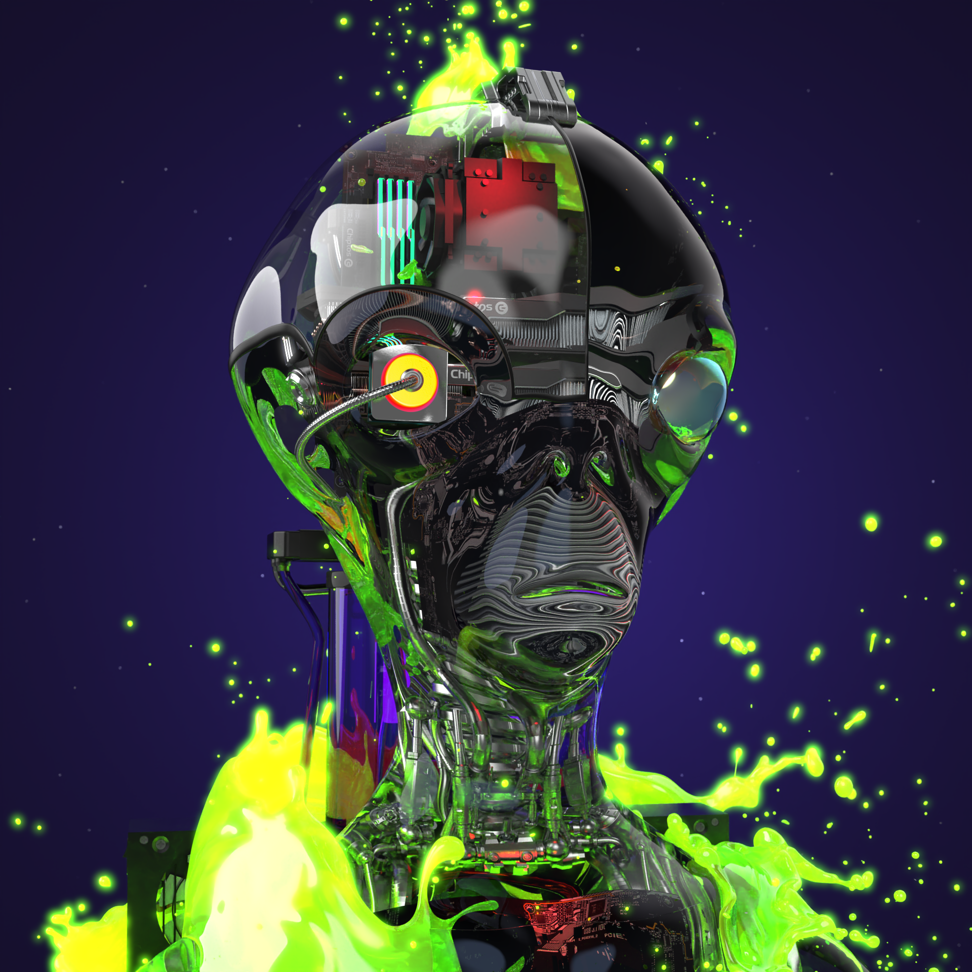 Chiptos X Alien Computer Part Robot Cool Robot PFP NFT Robot by chiptos