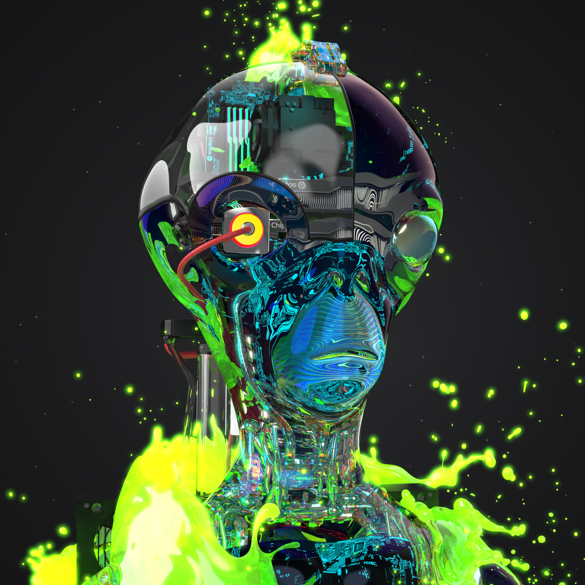 Chiptos X Alien Computer Part Robot Cool Robot PFP Scifi NFT Robot by chiptos