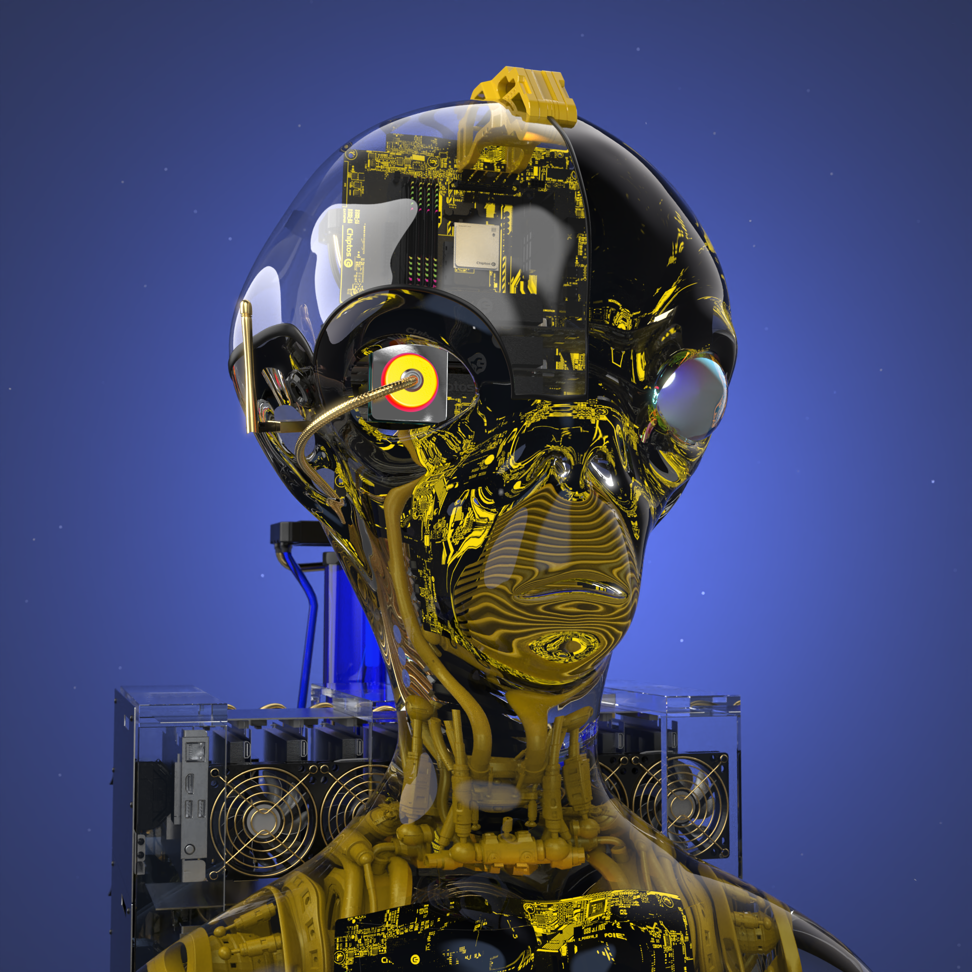 Chiptos X Alien Computer Part Robot Cool Robot PFP Scifi NFT Robot by chiptos