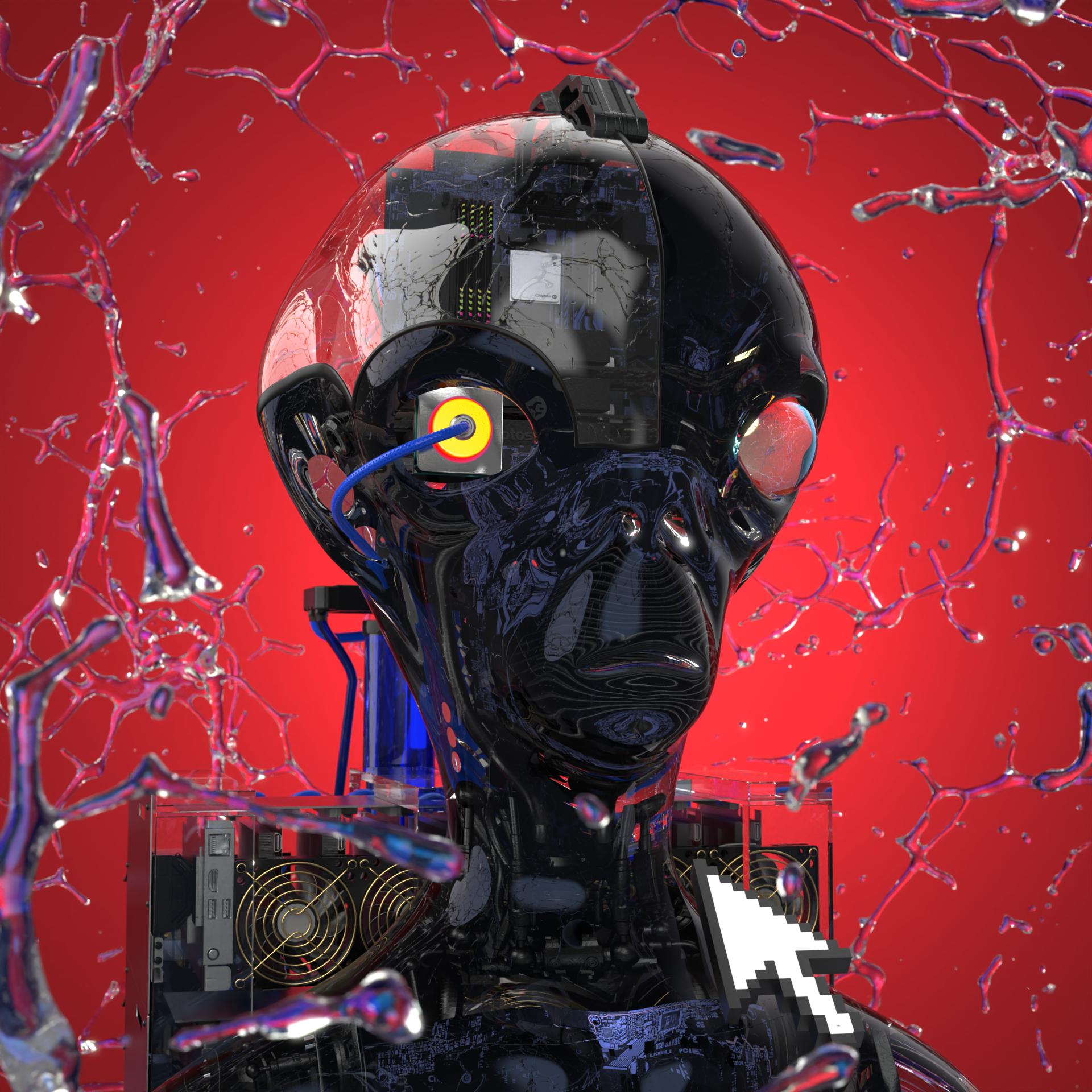 Chiptos X Alien Robot Computer Part PC Robot Cool Robot PFP Scifi NFT Robot by chiptos