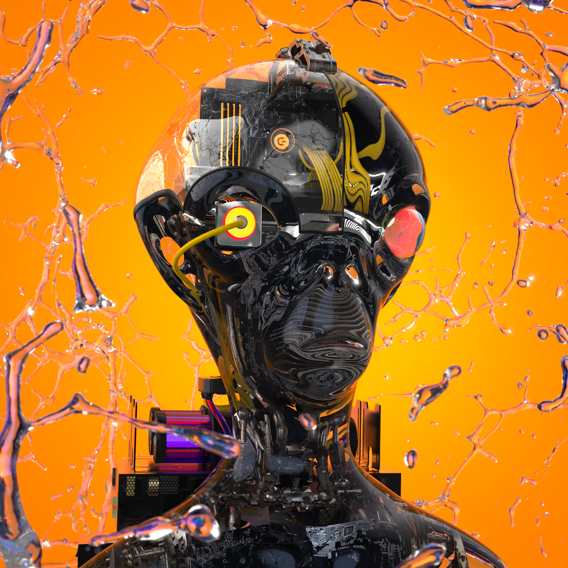 Chiptos X Alien Robot Computer Part PC Robot Cool Robot PFP Scifi NFT Robot by chiptos