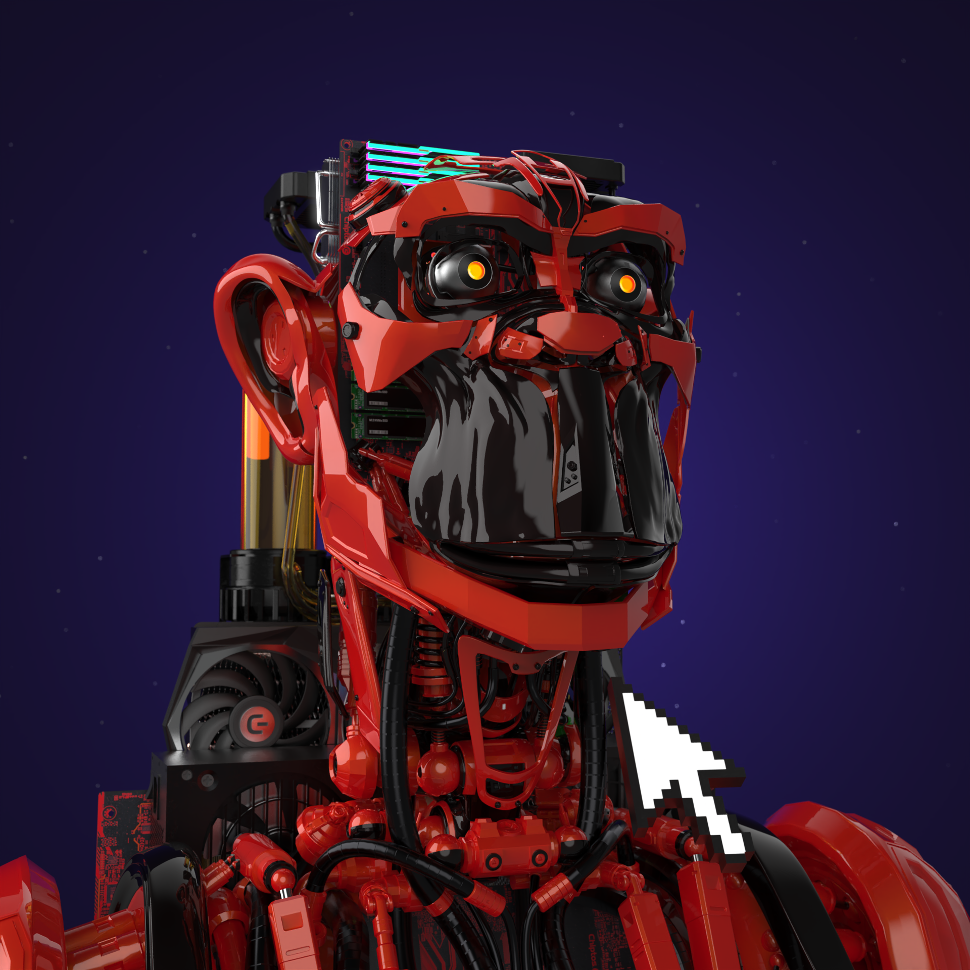 Chiptos X Ape Robot Chimp Computer Parts PC Robot Cool Robot PFP Scifi ...