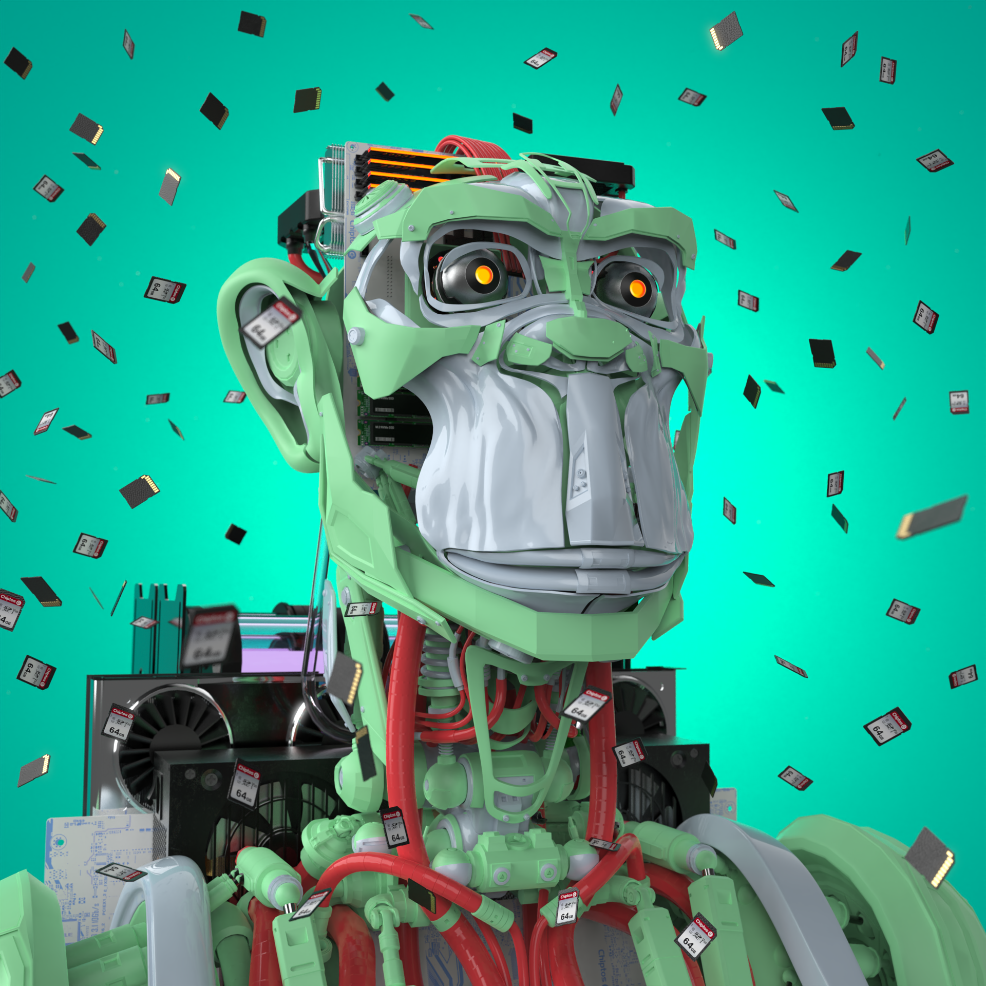 Chiptos X Ape Robot Chimp PC Aesthetic Robot PFP Avatar Scifi Robots ...