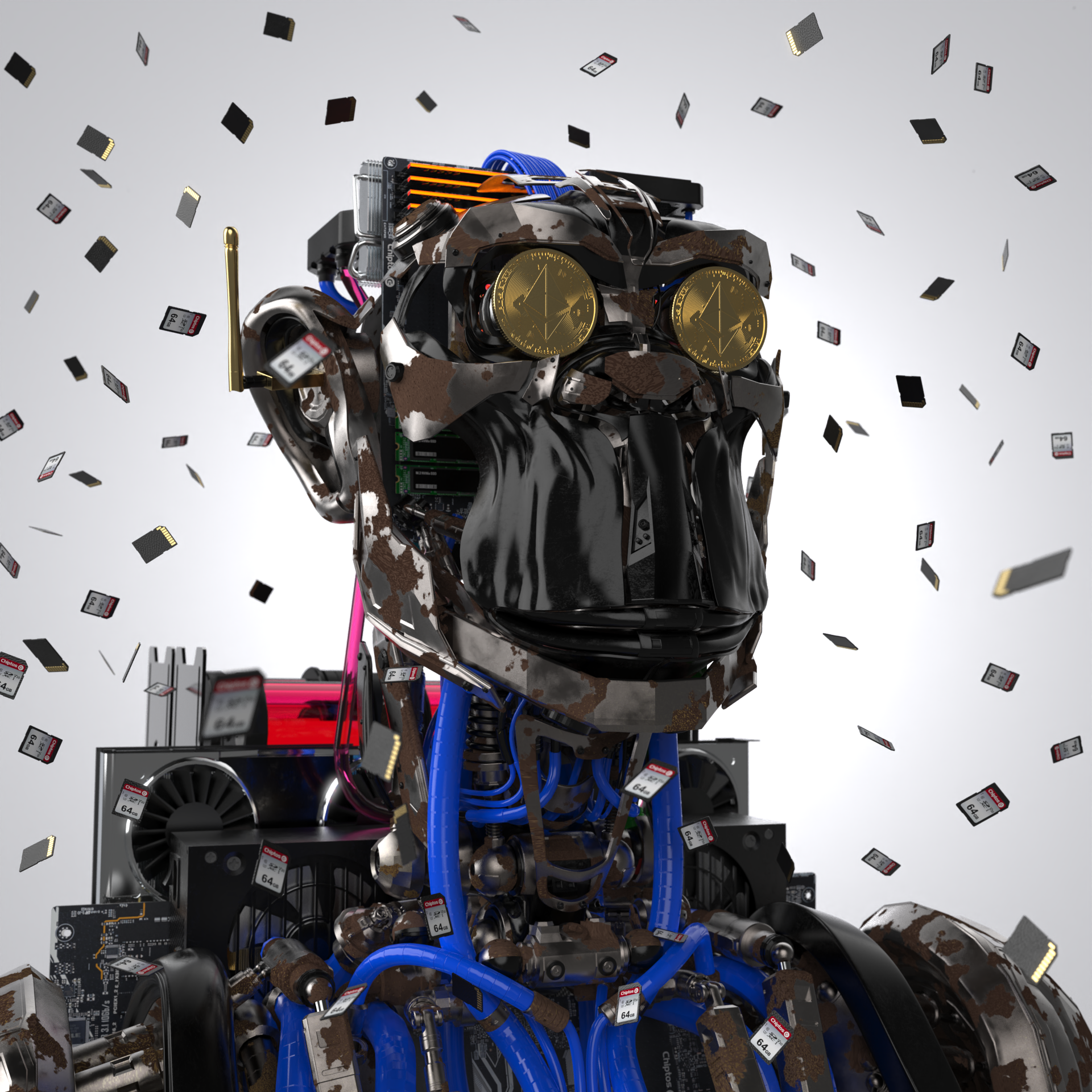 Chiptos X Ape Robot Chimp PC Aesthetic Robot PFP Avatar Scifi Robots ...