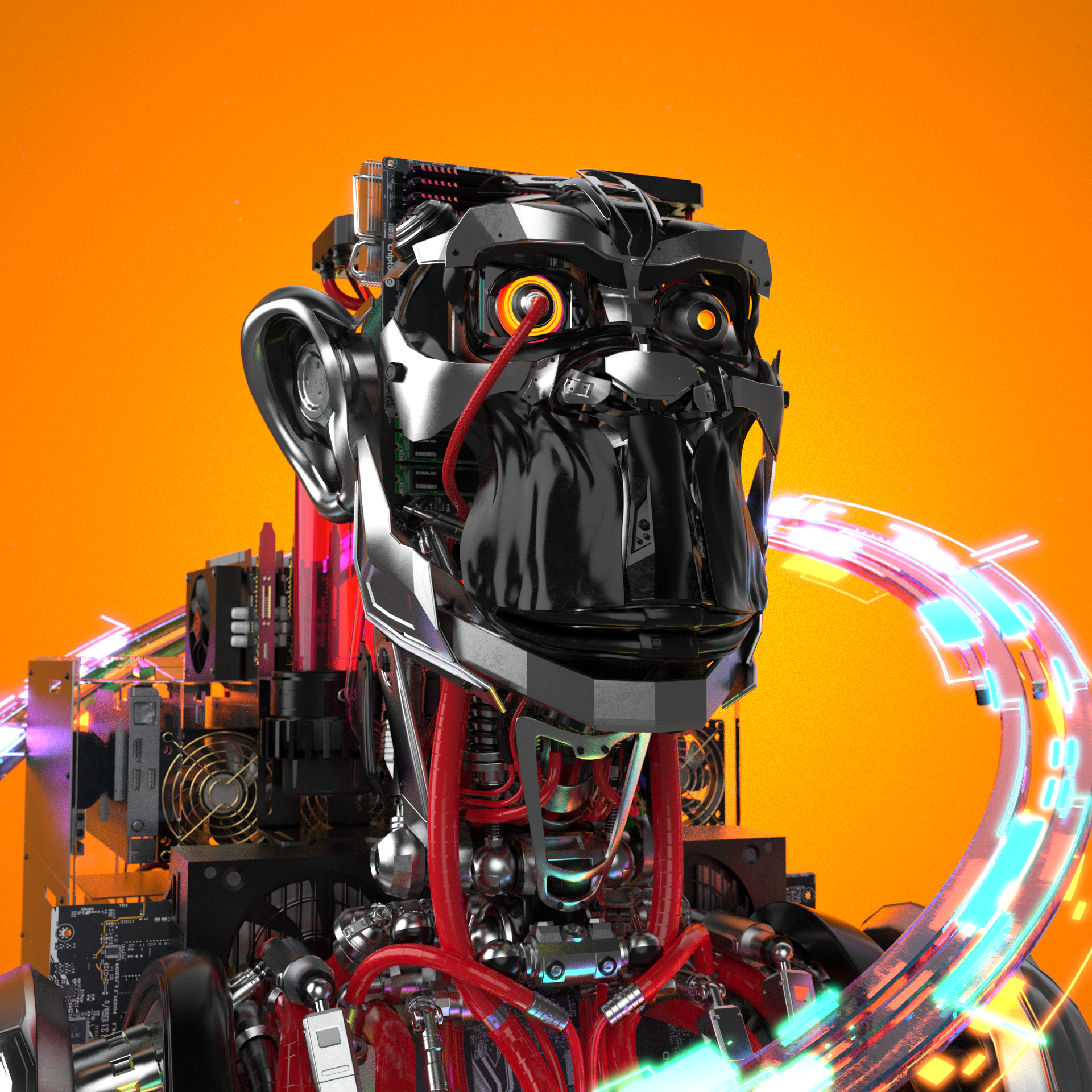 Chiptos X Ape Robot Chimp PC Aesthetic Robot PFP Avatar Scifi Robots ...