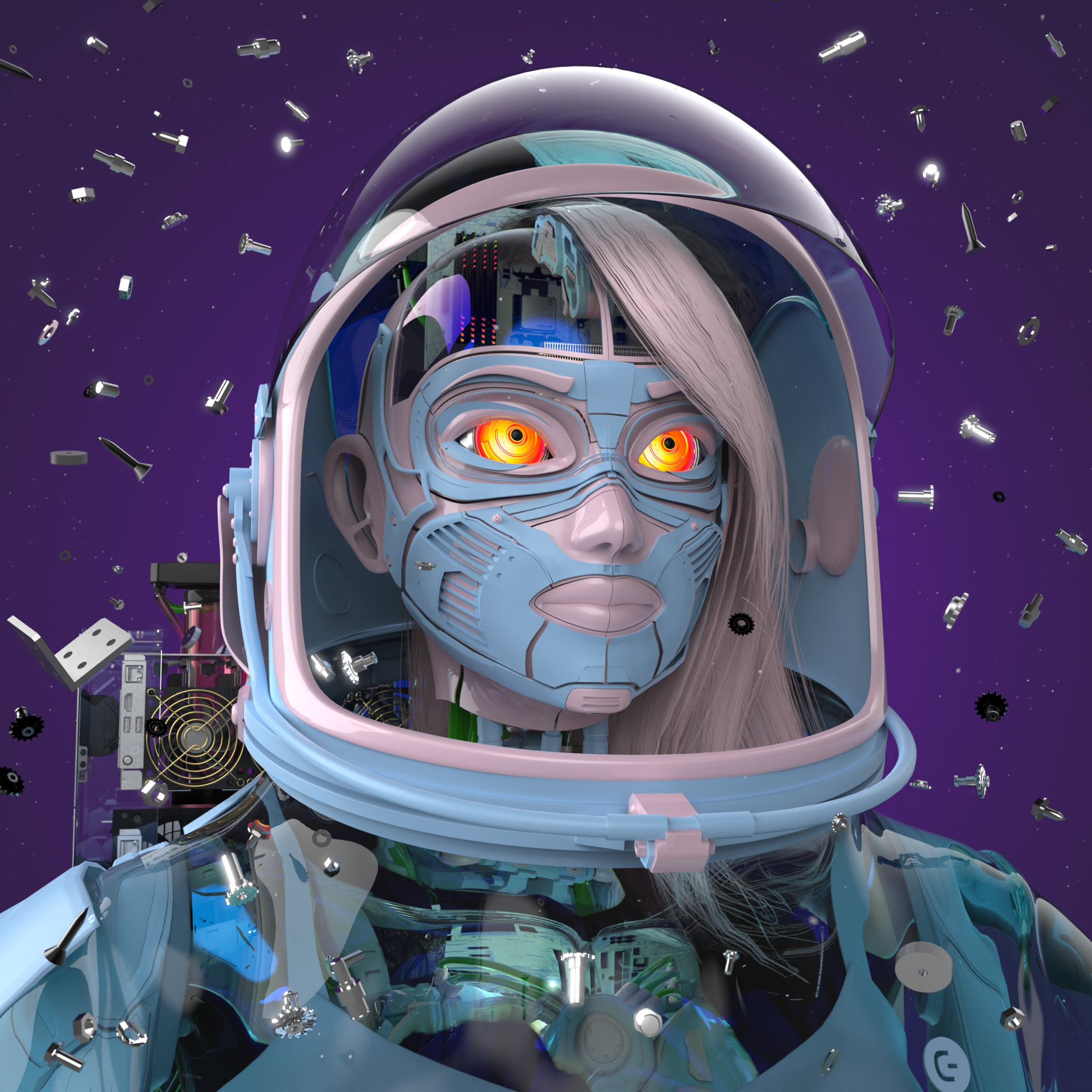 Chiptos X Astronaut Space Suit Robot PC Aesthetic Robot PFP Avatar Scifi Robots NFT by chiptos