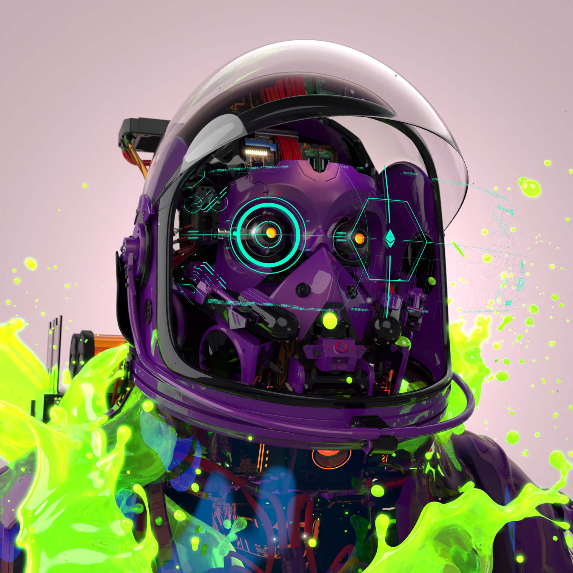 Chiptos X Astronaut Space Suit Robot PC Aesthetic Robot PFP Avatar Scifi Robots NFT by chiptos