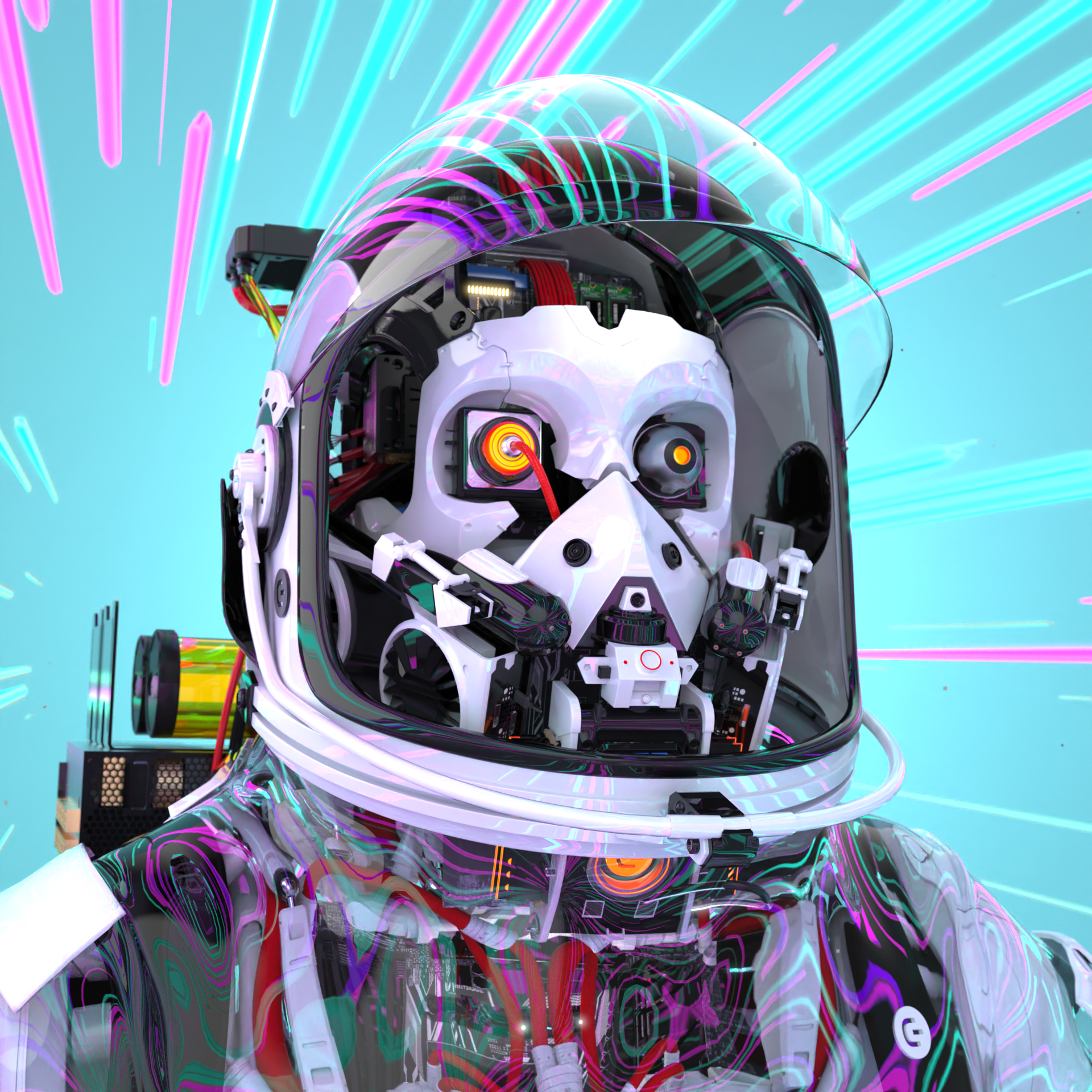 Chiptos X Astronaut Space Suit Robot PC Aesthetic Robot PFP Avatar Scifi Robots NFT by chiptos