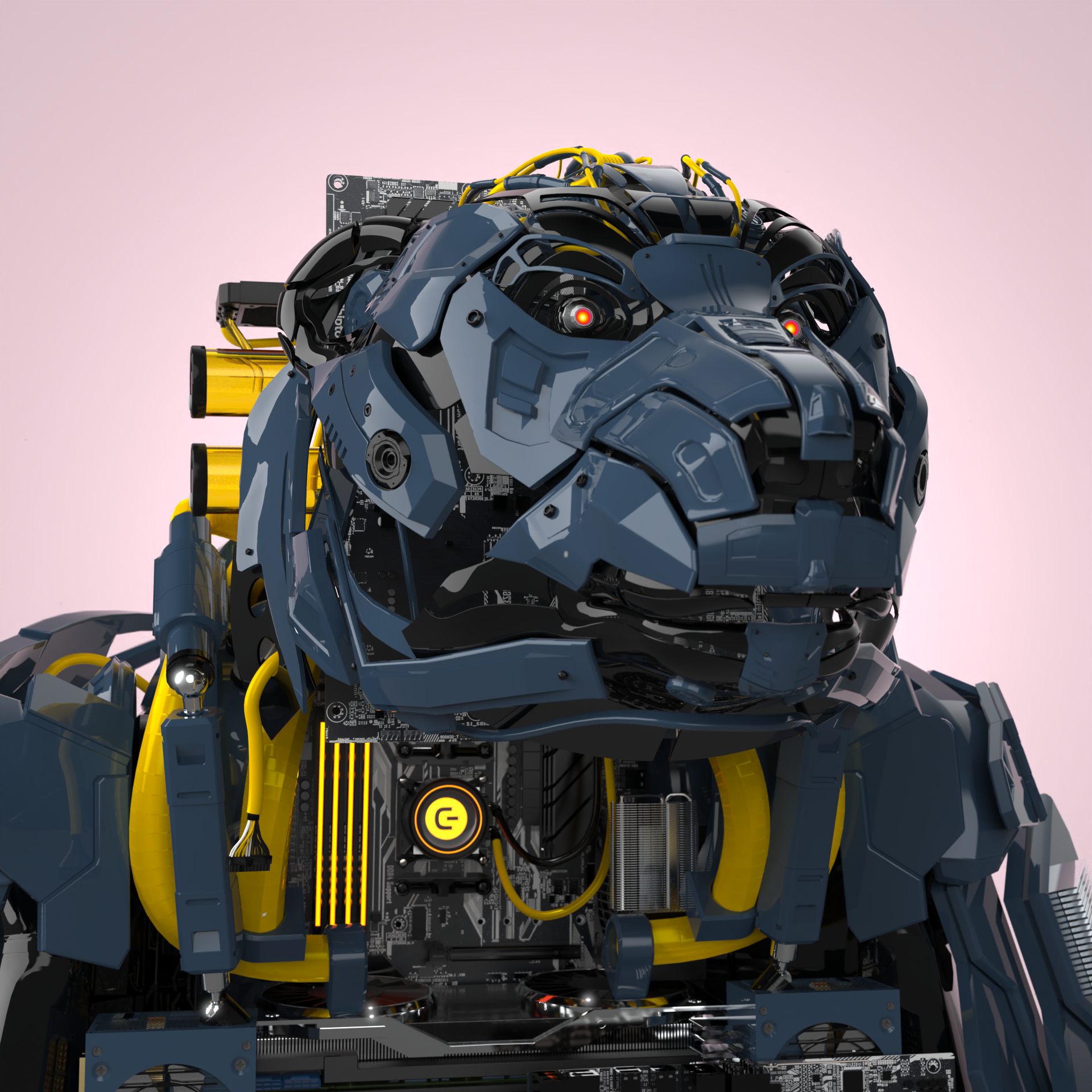 Chiptos X Bear Grizzly Robot PC Aesthetic Robot PFP Robot Profile Picture Avatar Scifi Robots NFT by chiptos