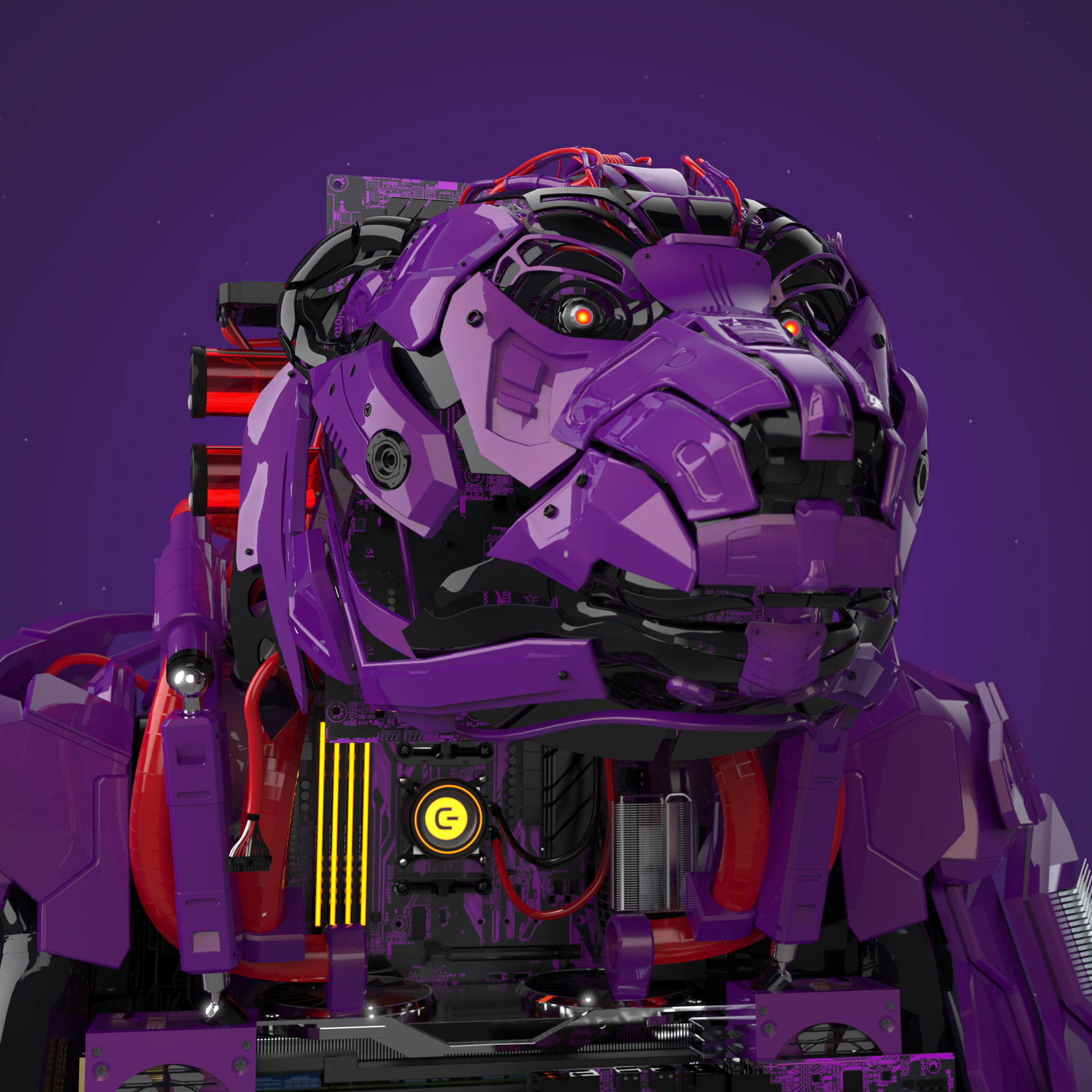 Chiptos X Bear Grizzly Robot PC Aesthetic Robot PFP Robot Profile Picture Avatar Scifi Robots NFT by chiptos