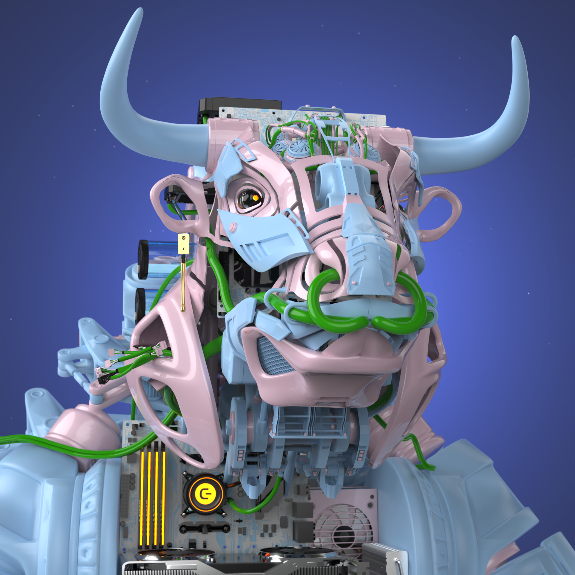 Chiptos X Bull Taurus Robot PC Aesthetic Robot PFP Robot Profile ...