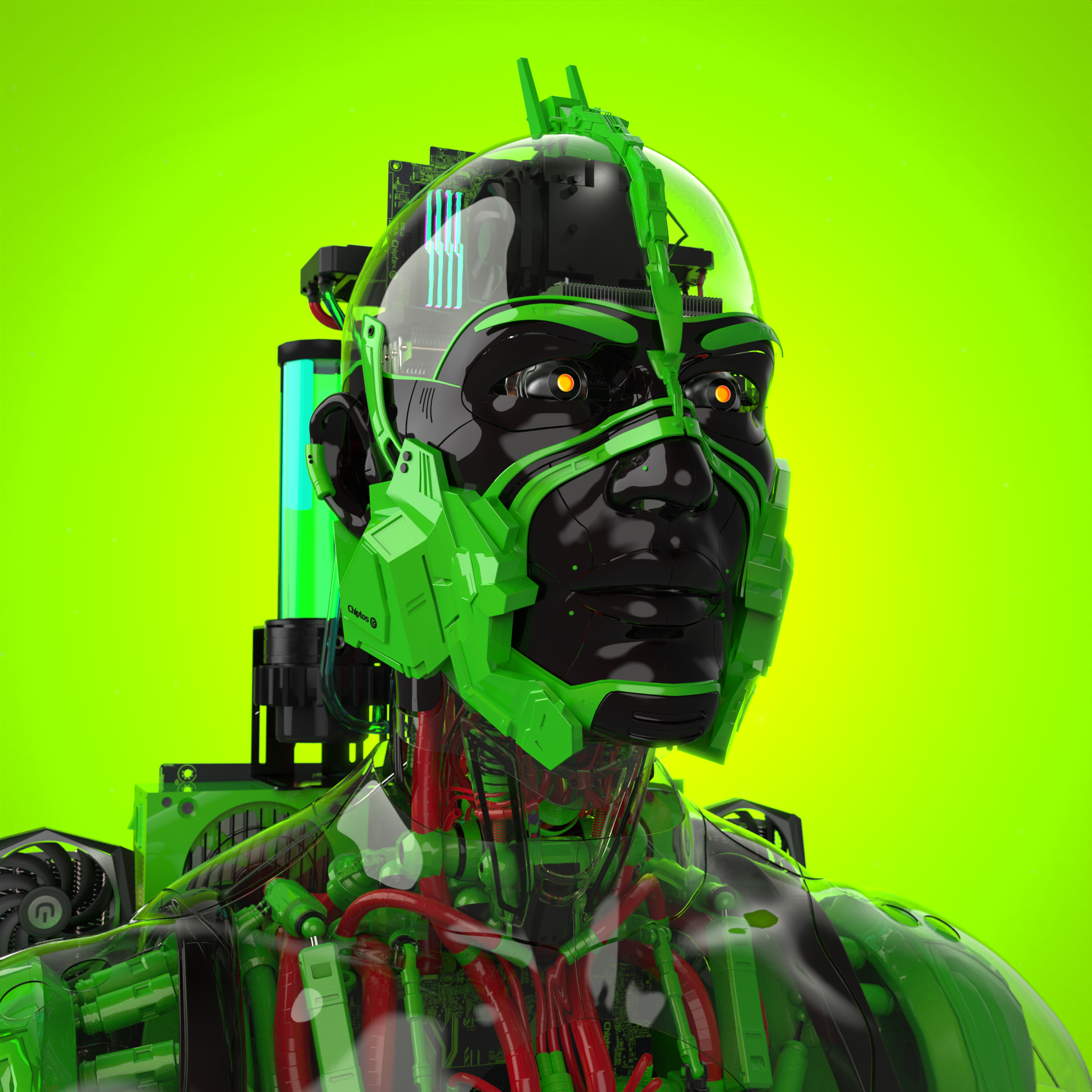 Chiptos X Daemon Human Robot Man Aesthetic Robot PFP Robot Profile Picture Robots NFT by chiptos