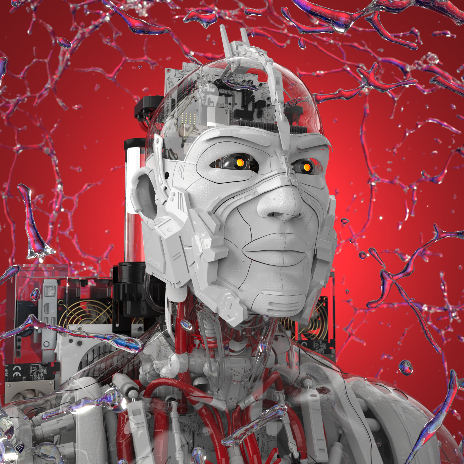 Chiptos X Daemon Human Robot Man Aesthetic Robot PFP Robot Profile Picture Robots NFT by chiptos