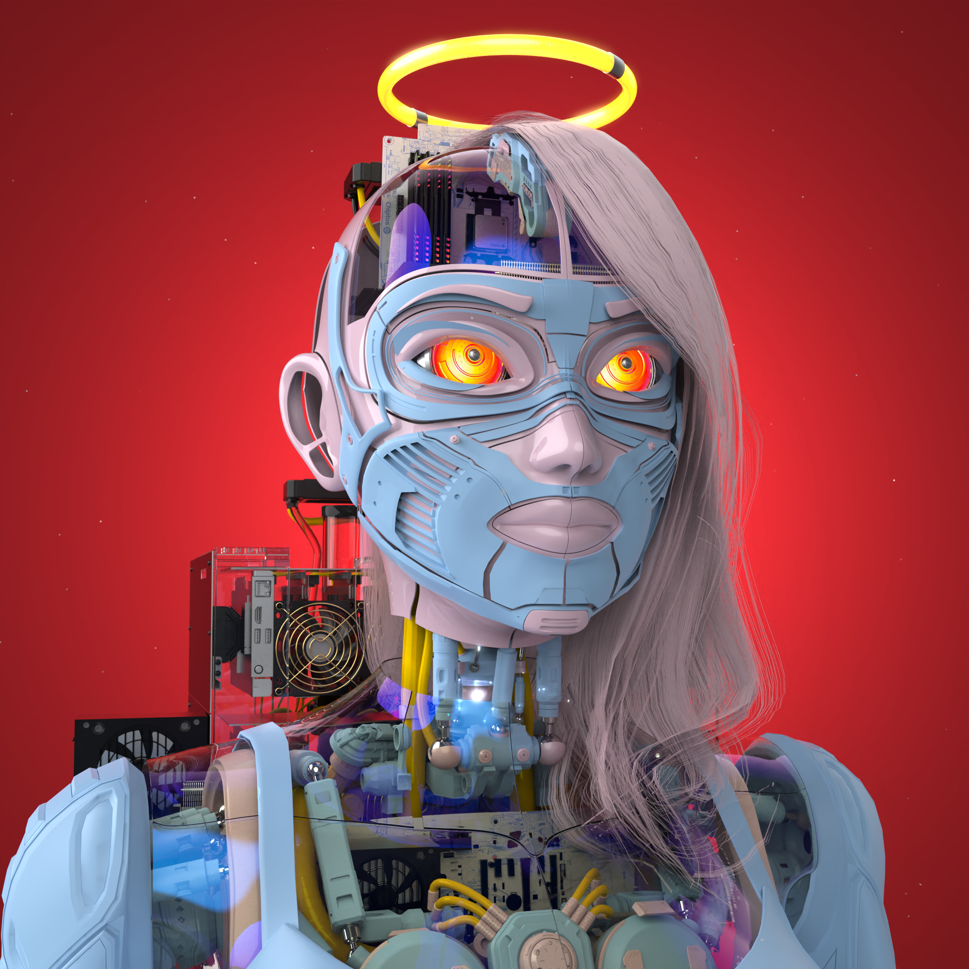 Chiptos X Mirai Robot Girl Woman Aesthetic Robot PFP Robot Profile Picture Robots NFT by chiptos