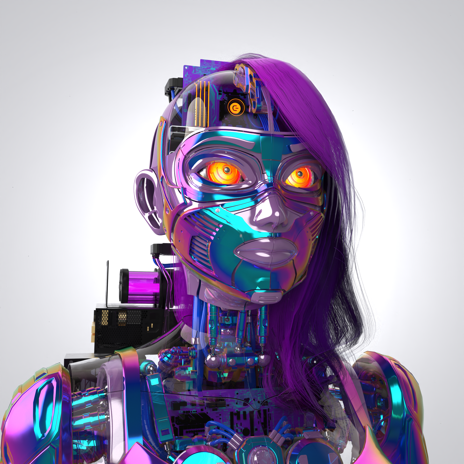 Chiptos X Mirai Robot Girl Woman Aesthetic Robot PFP Robot Profile Picture Robots NFT by chiptos