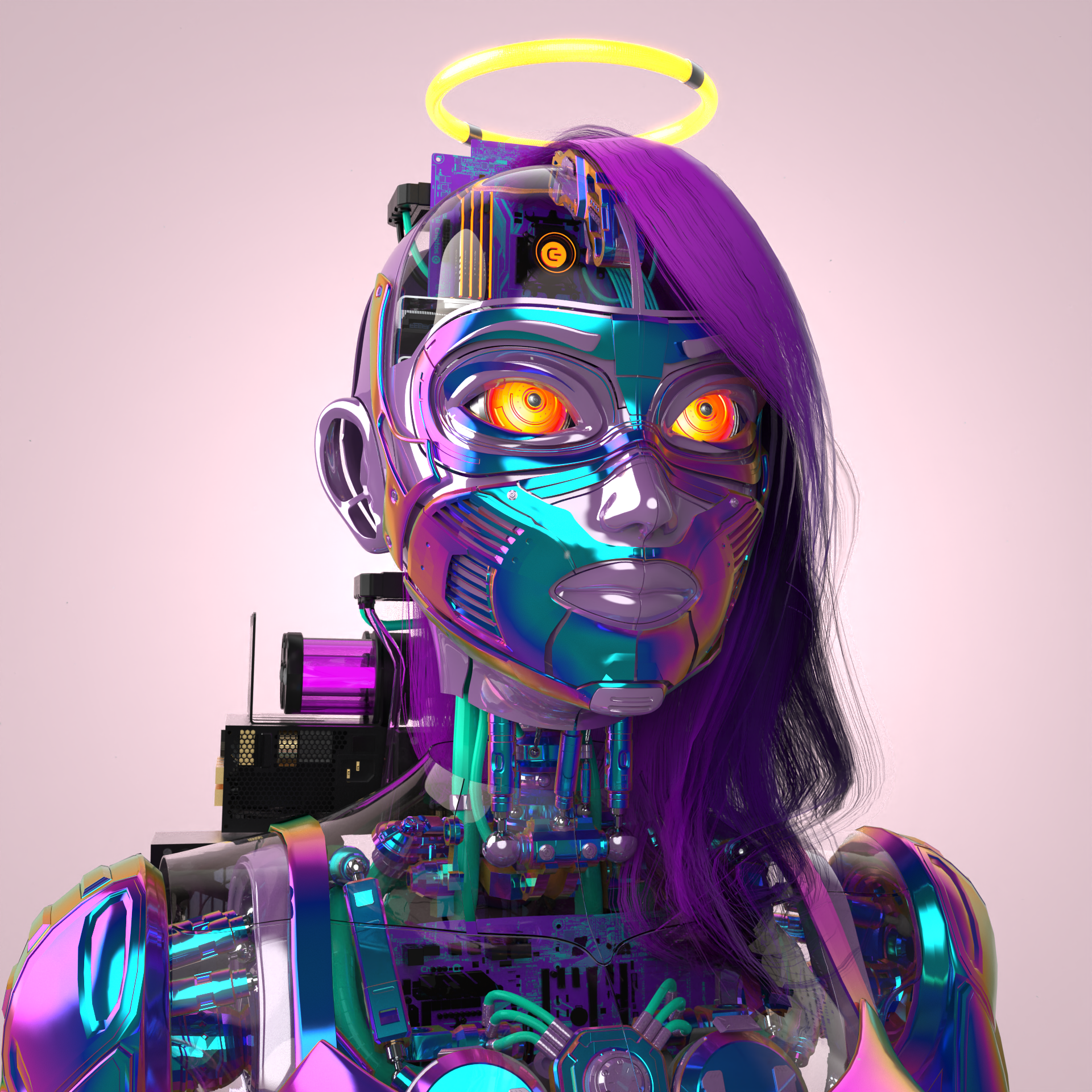 Chiptos X Mirai Robot Girl Woman Aesthetic Robot PFP Robot Profile Picture Robots NFT by chiptos