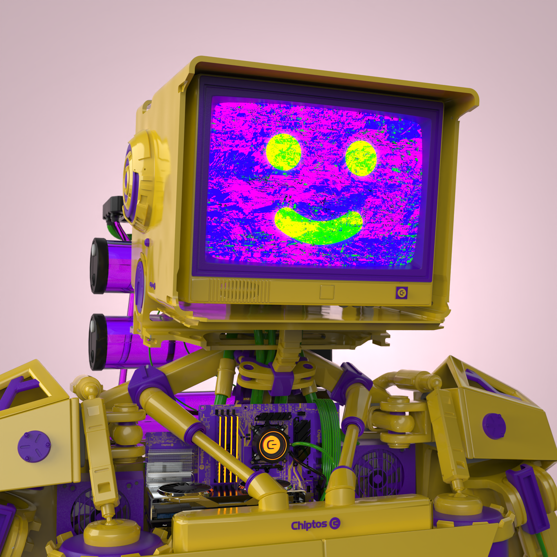 Chiptos X CRT Robot TV Head Monitor Aesthetic Robot PFP Robot Profile Picture Robots NFT by chiptos