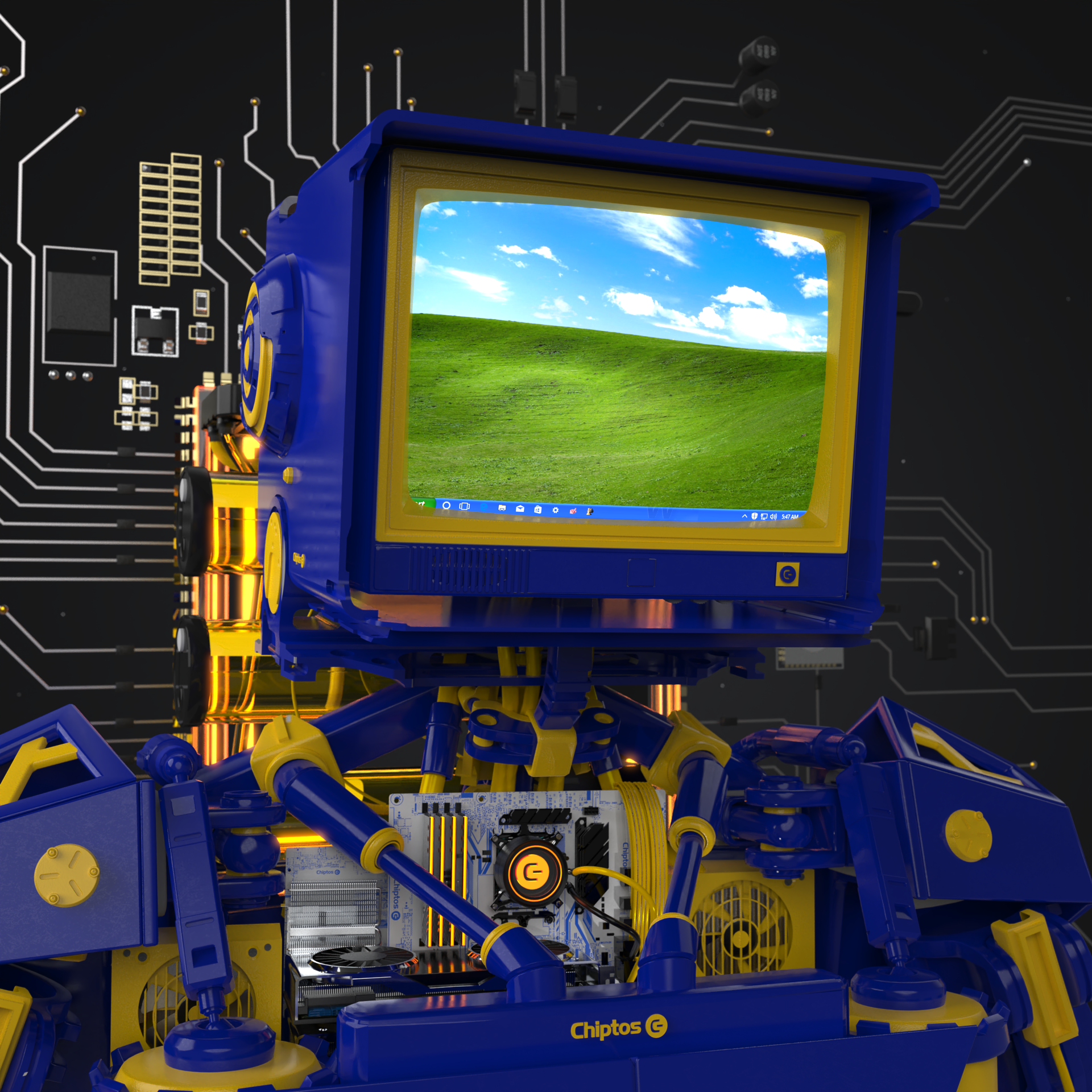Chiptos X CRT Robot TV Head Monitor Aesthetic Robot PFP Robot Profile Picture Robots NFT by chiptos