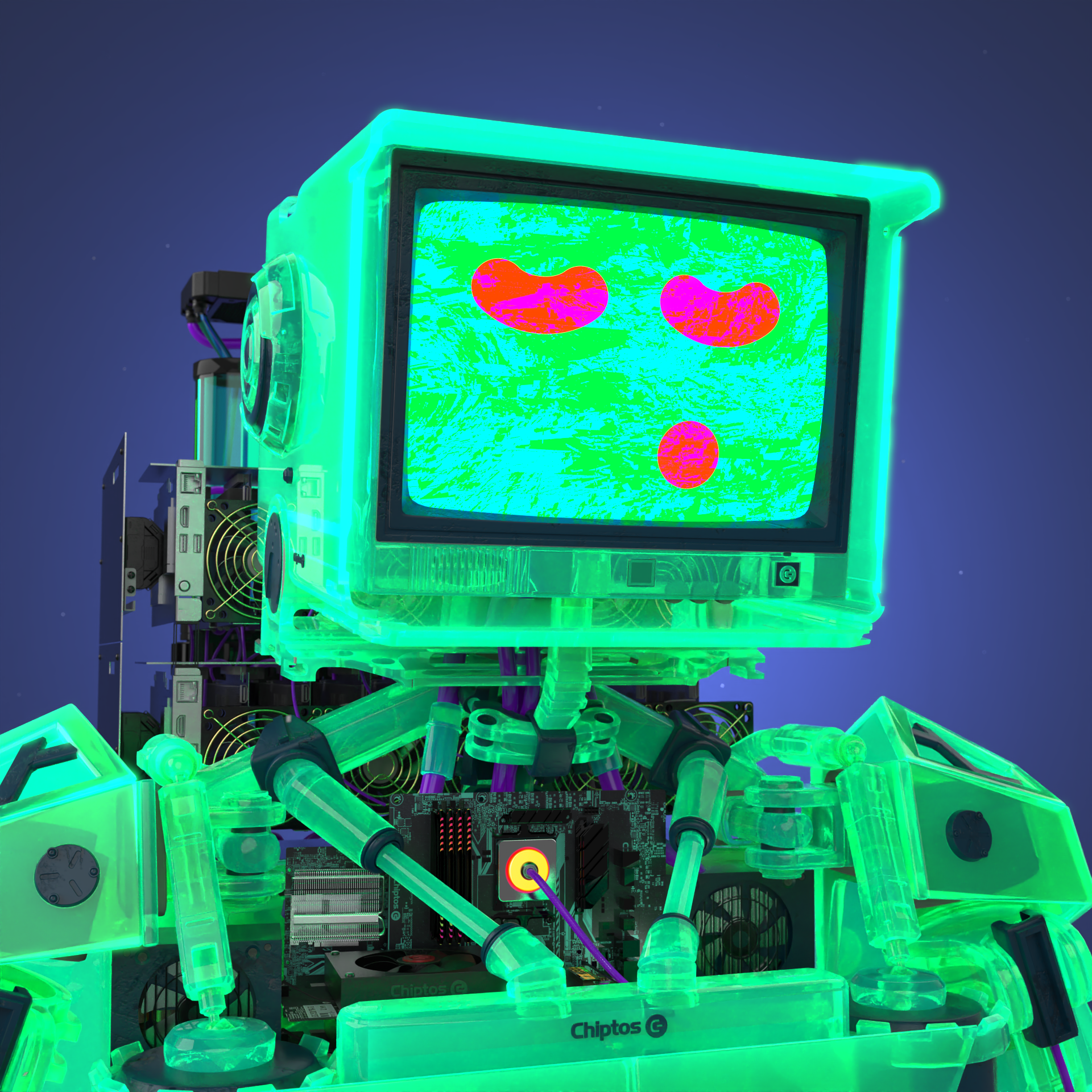 Chiptos X CRT Robot TV Head Monitor Aesthetic Robot PFP Robot Profile ...