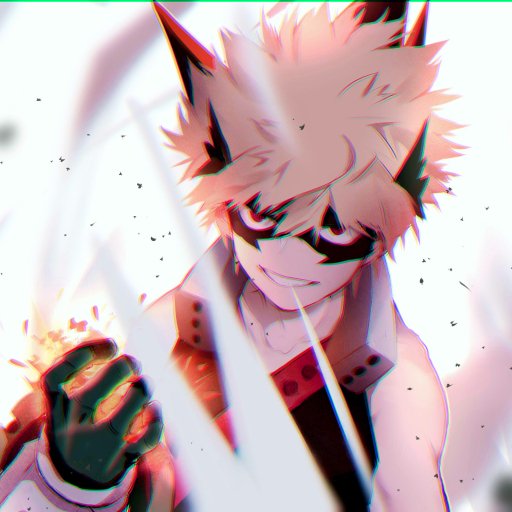 Forum avatar of Katsuki Bakugou from the anime My Hero Academia, depicted with spiky hair, intense eyes, and fiery energy around his clenched fist.