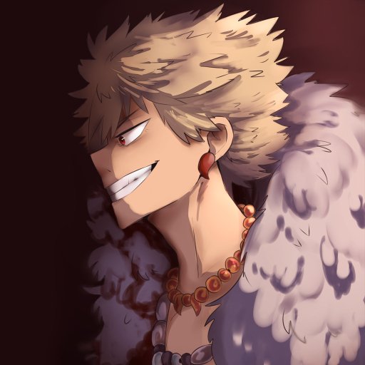Profile image of Katsuki Bakugou from the anime My Hero Academia, featuring his spiky blond hair, confident grin, and distinctive fur-lined outfit.