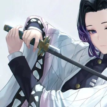 Forum avatar of Shinobu Kocho from Demon Slayer: Kimetsu no Yaiba, showing a calm half-smile as she draws her katana.