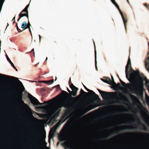 Forum avatar: close-up anime-style portrait of a white-haired Hell's Paradise character, bright blue eye and intense expression against a dark background.
