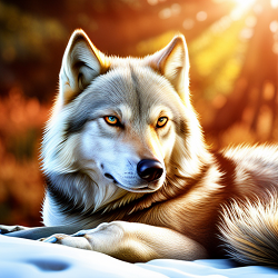 Wolf in the Snow on a Sunny Day by lonewolf6738