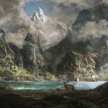  Deer landscape by Byzwa Dher