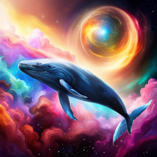 Whale in Space with a Colorful Nebula by lonewolf6738