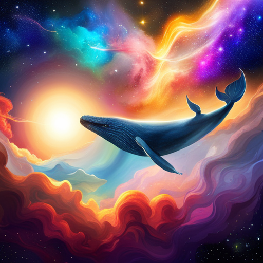 Whale in Space with a Colorful Nebula by lonewolf6738