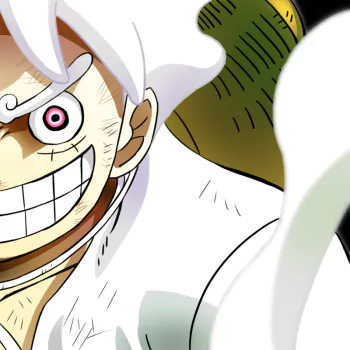 Anime One Piece forum avatar: close-up grin of a white-haired, wide-eyed pirate wearing a straw hat.