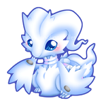 Anime-style Pokémon-themed forum avatar featuring a cute, white, dragon-like creature with blue eyes and a gentle expression.
