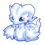Anime-style Pokémon-themed forum avatar featuring a cute, white, dragon-like creature with blue eyes and a gentle expression.