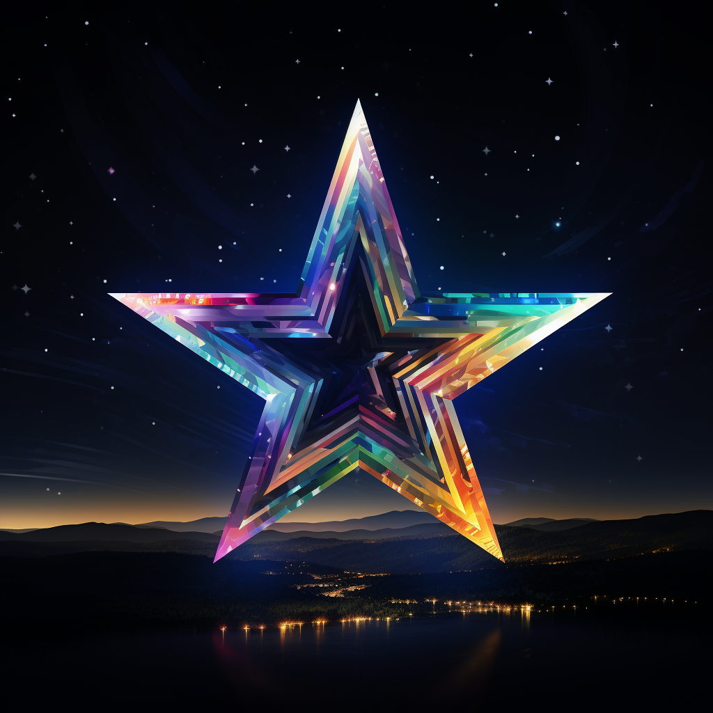 Colorful 3D star with cosmic background for avatar or profile picture.