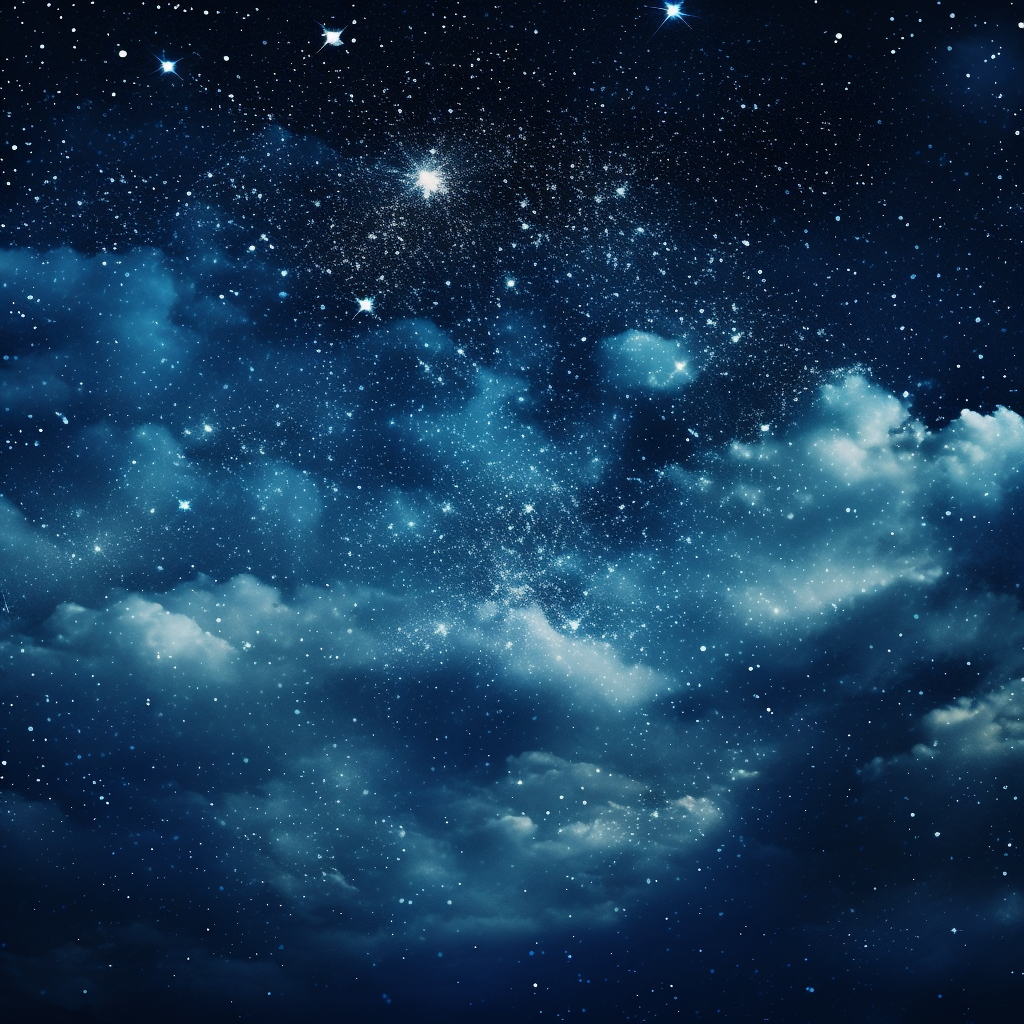 Starry night sky with twinkling stars and clouds suitable for a profile picture.
