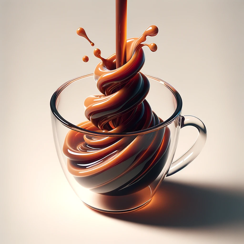 A creative avatar featuring a swirling coffee splash inside a clear coffee cup with a dynamic and artful presentation.