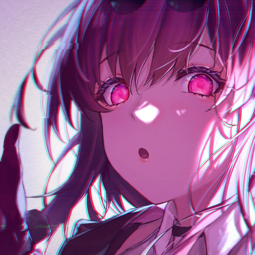 Close-up digital artwork of Kafka, a character from the video game Honkai: Star Rail, featuring her glowing pink eyes and dark hair with a soft purple light effect.