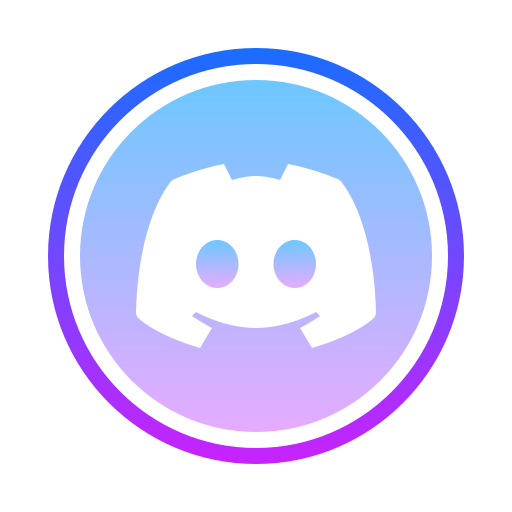 Stylized Discord logo with a smiling face for a user avatar or profile picture.