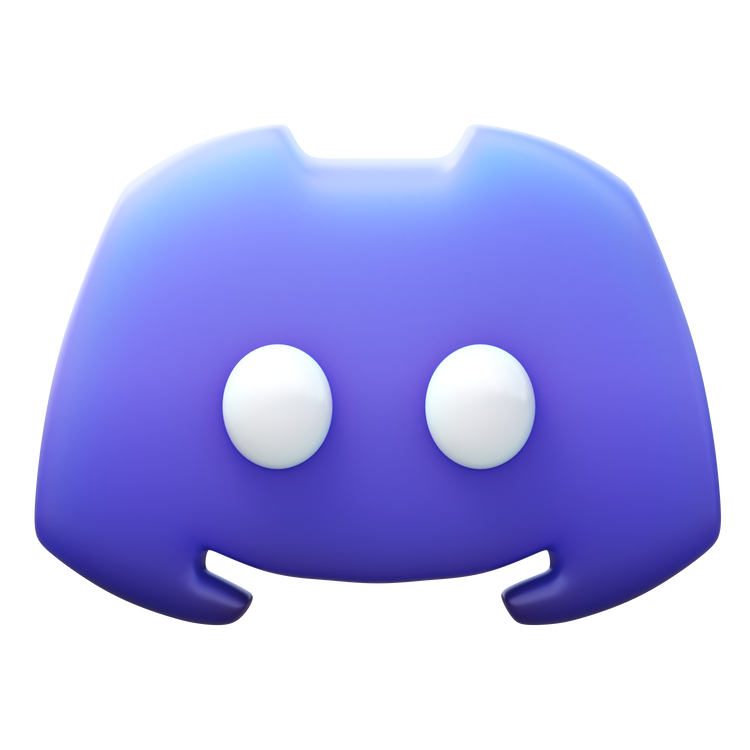 Discord app logo styled as a profile picture or avatar, featuring the recognizable white-eyed, smiling purple mascot.