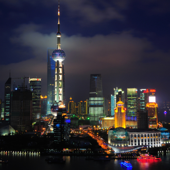 Shanghai China,Colorful Night Lights