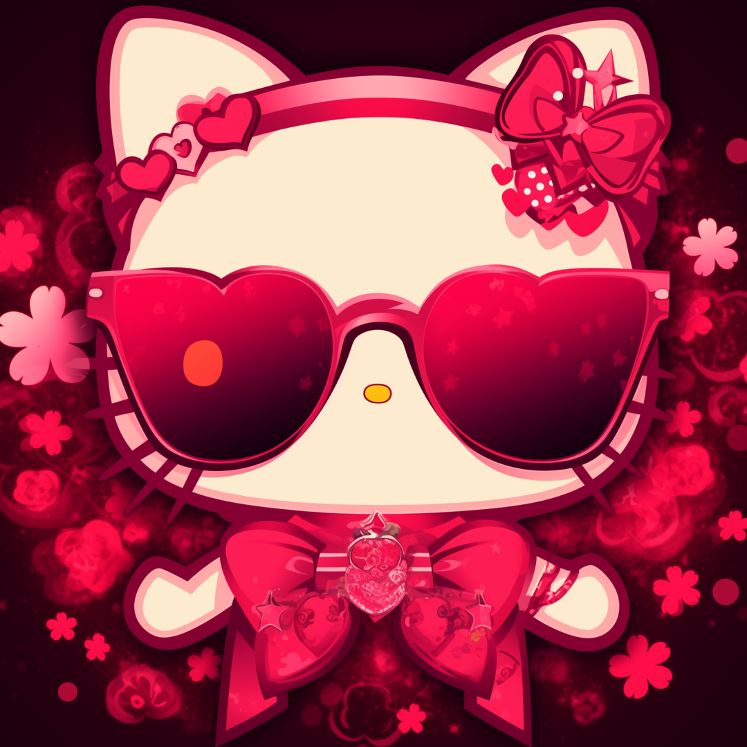 Hello Kitty with Red Heart Sunglasses